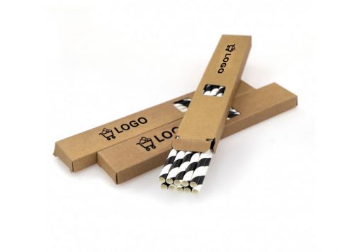 Ekologiczne słomki papierowe z logo