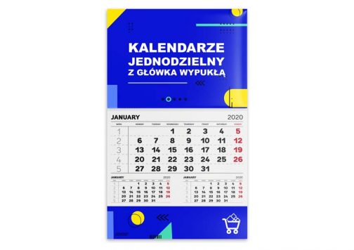 Kalendarz jednodzielny z główką wypukłą